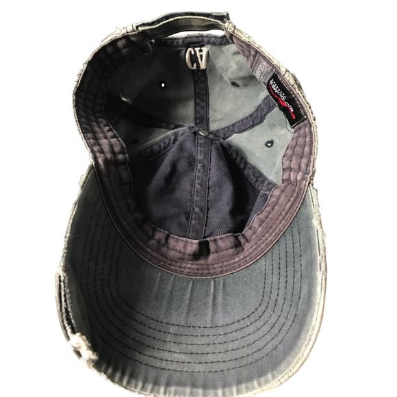 Flag Patriot San Diego California Green White Distressed Denim Adjustable Cap Ha - Picture 8 of 9